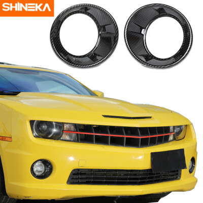 2x Front Fog Light Lamp Covers Trim For Chevy Camaro 2010-13 Carbon Fiber Look