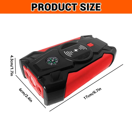 1500A Car Jump Starter Booster Jumper Portable Powerbank Battery Wireless Charge - Picture 14 of 15