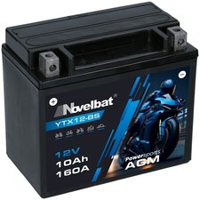 AGM Motorradbatterie YTX12-BS Novelbat 51012LF GTX12-BS FTX12-BS