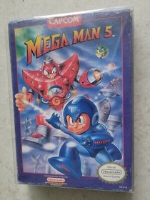 MEGA MAN 5 NINTENDO NES COMPLETE IN BOX CIB MEGAMAN VIDEO GAME W/ PLASTIC CASE!