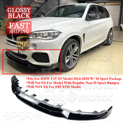 For BMW F15 X5 M Sport 2014-2018 GT-Style Glossy Black Front Bumper Lip Splitter