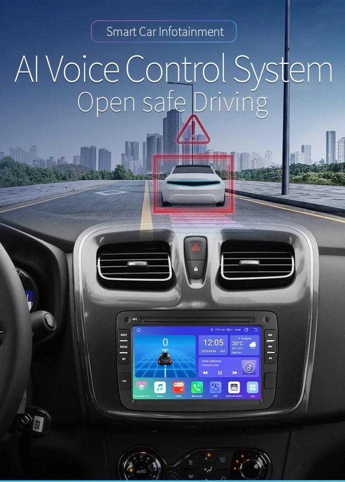 CarPlay Car Radio Stereo Android12 GPS Nav BT5.0 For Renault Duster 8Core 6+64GB - Image 3 of 4