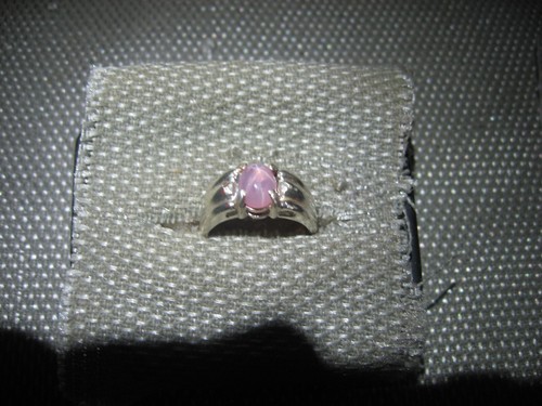 8X6MM TRANS AZALEA PINK LINDE STAR SAPPHIRE RING 925 STERLING SILVER SIZE 6.75