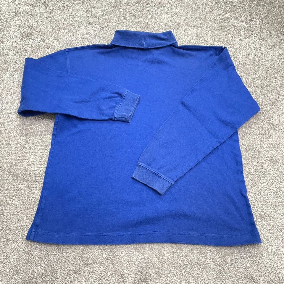 Camisa Talbots Niños Vintage Cuello Alto Niños 16 Azul Manga Larga Algodón Clásica Foto 2 de 4