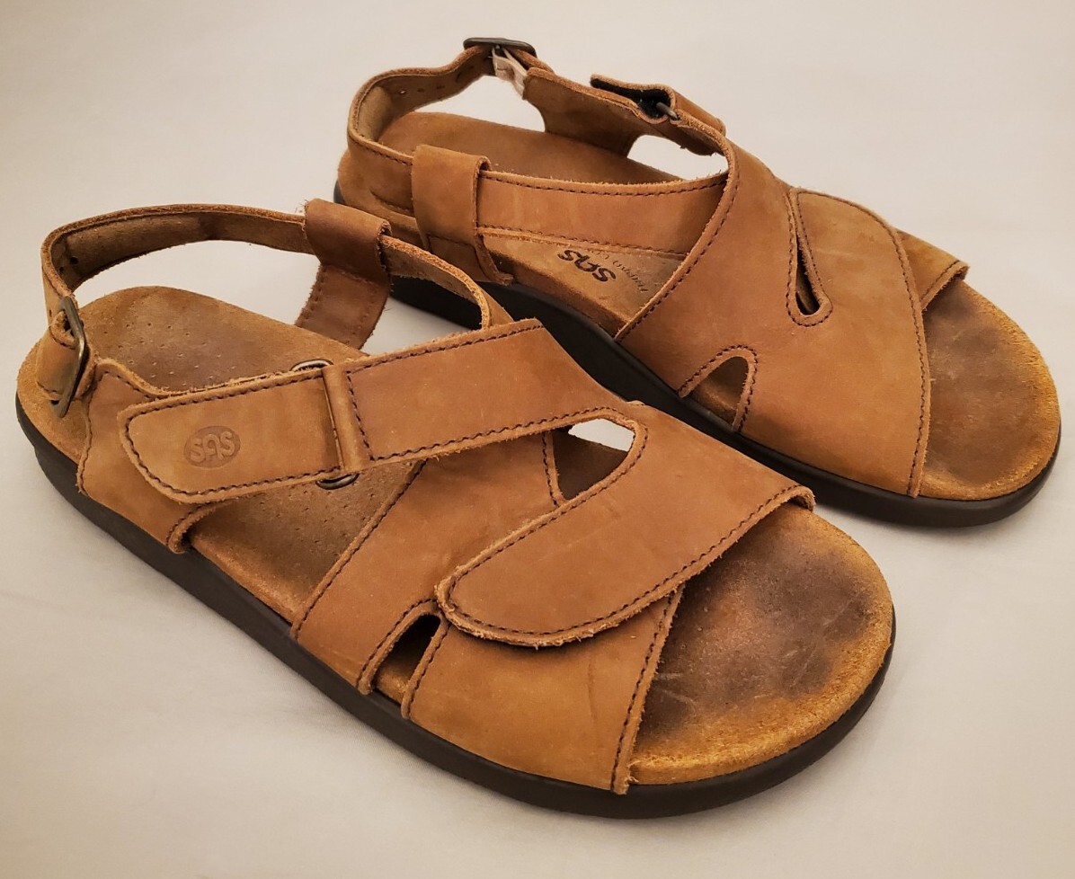 SAS Huggy Sandals Womens 7.5 M Tripad Comfort Cross Ankle Strap