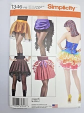 Simplicity 1346 Sewing Pattern Steampunk Cosplay Costume Skirts & Bustles Uncut