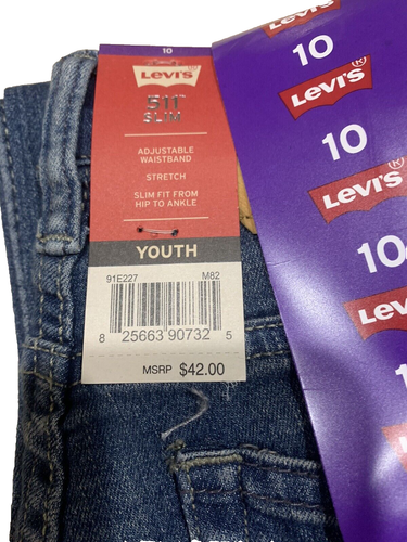 (2) LEVIS 511 Slim Blue Jeans Stretch YOUTH Sz 10 Reg 25 x 26 Adjustable Waist - Picture 3 of 11