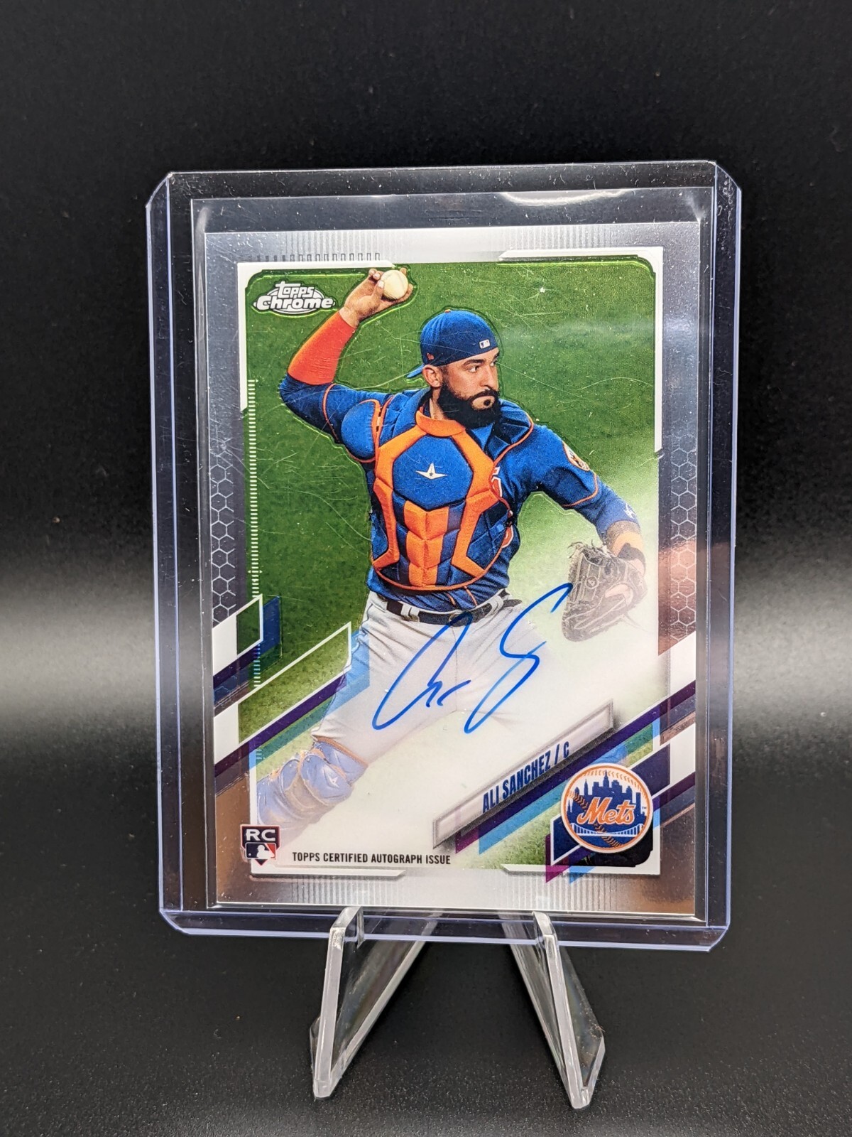Ali Sanchez RC Auto #RA-ALS 2021 Topps Chrome NY Mets Rookie Autograph