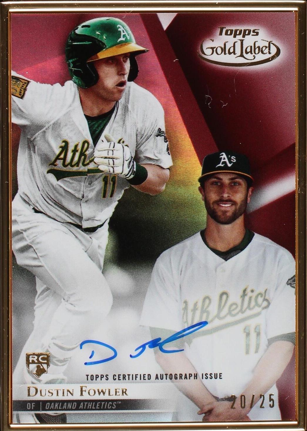 2018 Topps Gold Label - Gold Framed Autographs Dustin Fowler #FA-DF Red ...