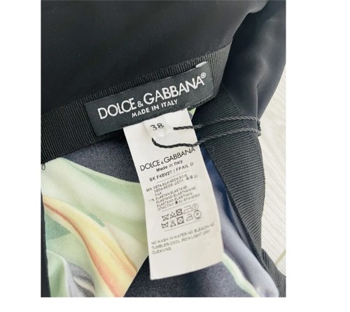 Falda midi Dolce & Gabbana multicolor seda tropical selva envolvente talla 38IT UK6 XS - Imagen 8 de 8
