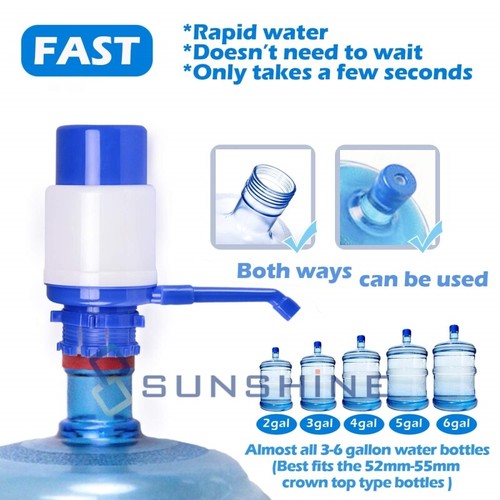 5 Gallon Bottled Drinking Water Pump Hand Press Removable Manual Dispenser Tool - Picture 2 of 12