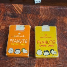 Hallmark Peanuts Vintage Pre-1970 Playing Cards Set, Lot of 2 Decks in Boxes