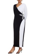 ELOQUII Women's Plus Size Colorblock Embellished Maxi Dress