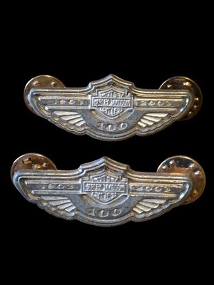 (2)HARLEY-DAVIDSON MOTORCYCLE  100th Anniversary Pin)Limited Edition made In USA