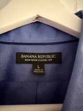 Men's Banana Republic Shirt Blue Long Sleeve Button Down Shirt Large 7