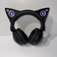 Brookstone Cat Ear Headphones Purple LED Head...
