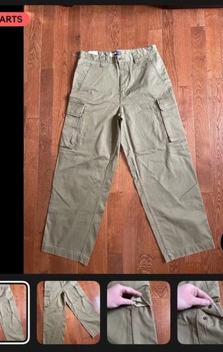Vintage Y2K Gap Cargo Pants Mens 34x32 Brown Baggy Loose Leg Heavyweight NWT