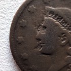 1838 United States 🇺🇲 Coronet Head Large Cent BN F++  Strike Error/ Defective — photo 3