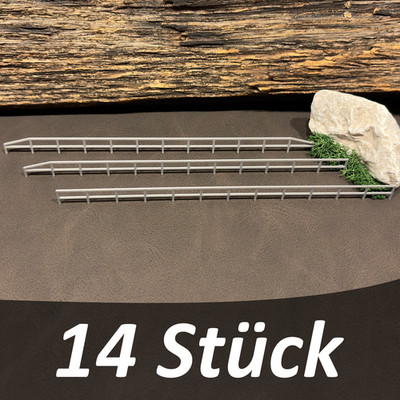 14x Metallzaun / Geländer / Zaun für H0, 1:87 in Top Qualität
