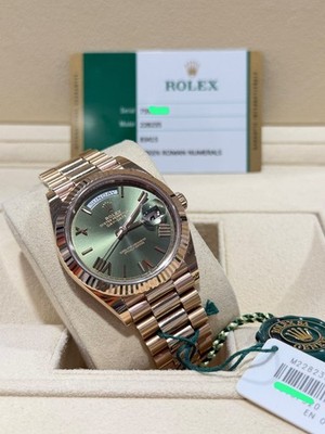 Rolex Day-Date 40mm Mint Presidential Rose Olive FULL SET BOX PAPERS 228235