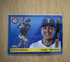 2025 Topps Chrome Platinum Dustin Harris Blue Prism #223 Rookie Card. rookie card picture