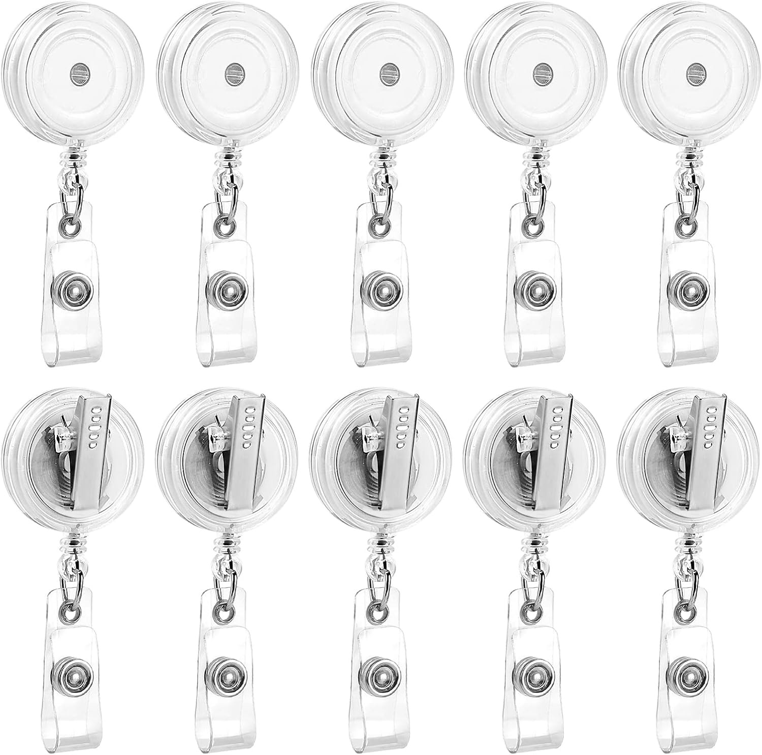 25 Pack With Swivel Alligator Clip Clear