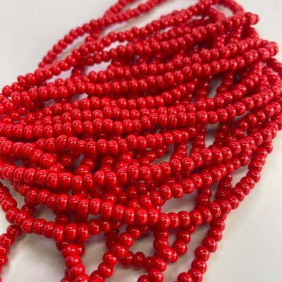Preciosa Czech Seed Beads 6/0 Opaque Red SB6-93190 6 Strands 74g Beadsmith