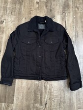 Levi's Women's Black Sherpa Lined Denim Jean Trucker Jacket Size Small