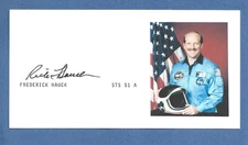 FREDERICK HAUCK STS-51A NASA ASTRONAUT  SIGNED  SPACE CARD