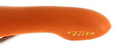 Selle Italia Flite Saddle Titanium Rails Orange Leather 1990 NIB