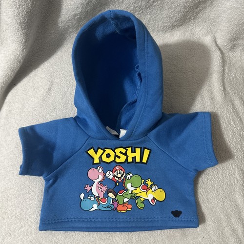 Build A Bear Super Mario Bros YOSHI Blue Hoodie Sweatshirt Shirt
