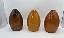 3 Swirling Hand Blown Murano Style Art Glass Orb Pendant Light Globe Shades 7"