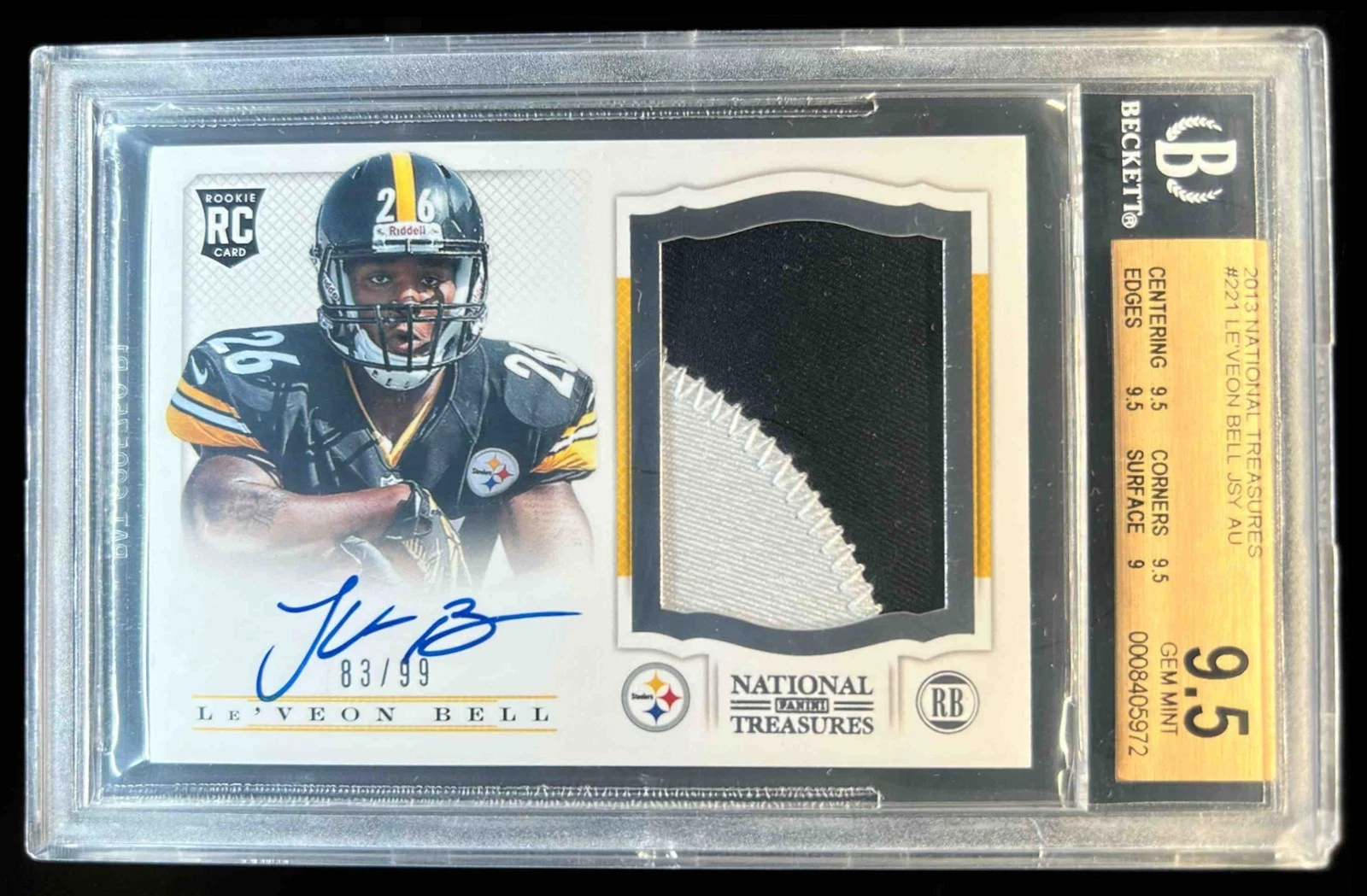 Le'Veon Bell Panini National Treasures #221 Autograph Material-Gold