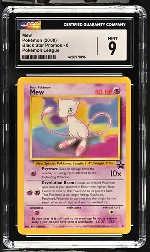 2000 POKEMON PROMO BLACK STAR POKEMON LEAGUE #8 MEW CGC 9