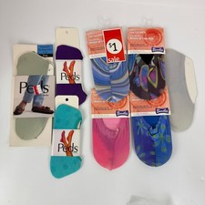 Lot of 8 No Show Socks Peds Bundles Cute Multi Color New Old Stock Womens 4-10