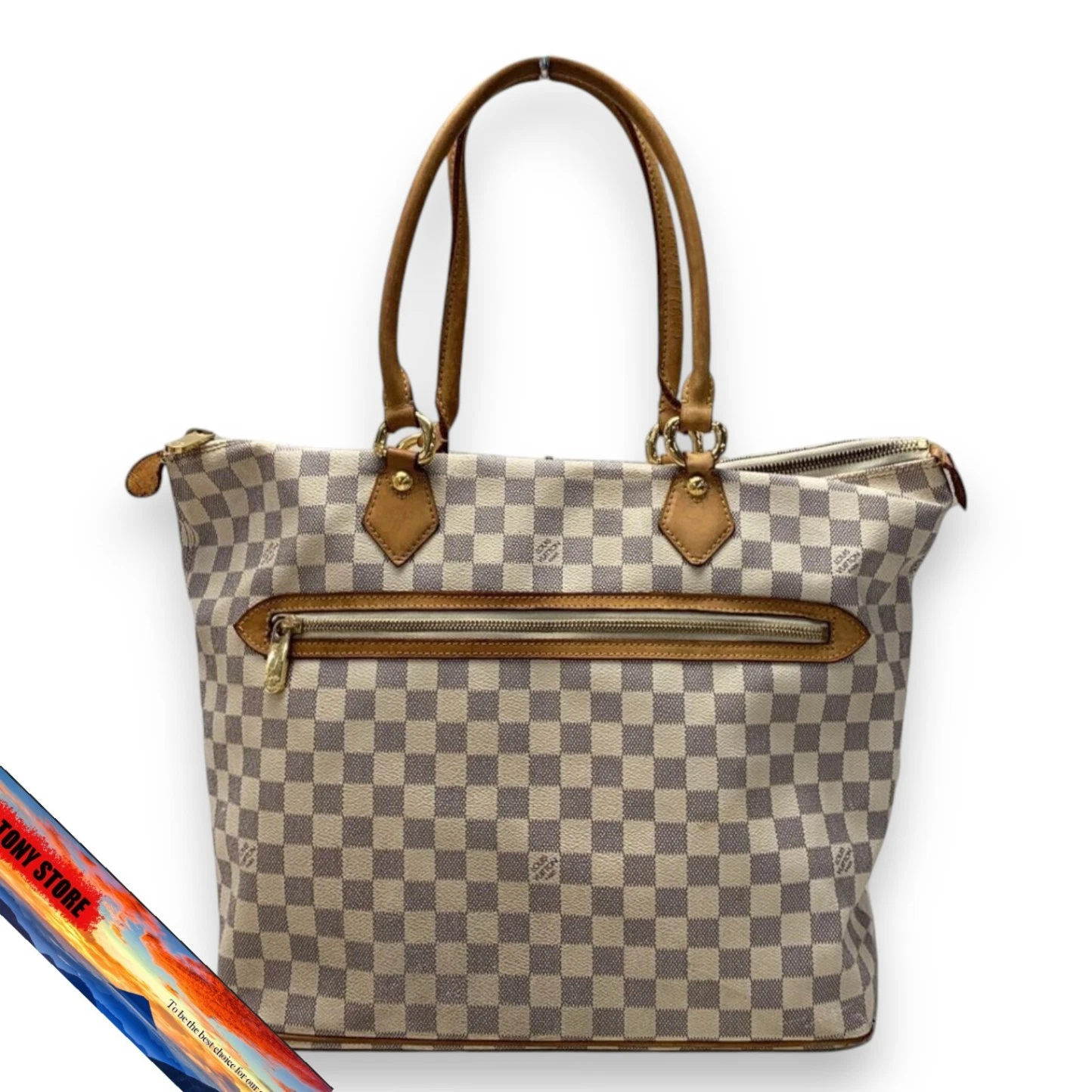 Louis Vuitton Saleya GM Damier Azur White PVC Bag