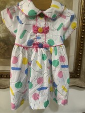 Vintage YoungLand Made In The USA Balloon Clown Colorful Dress Size 3T