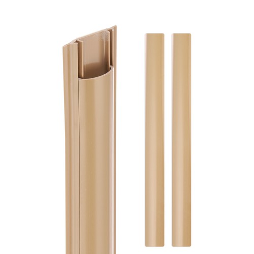 2pcs Cord Cover Floor 13inx1.4inx0.4in Floor Wire Hider Cable Protector Brown - Photo 1/7