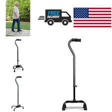 Lumex Bariatric Quad Cane Heavy Duty Adjustable Walking Stick for Stability