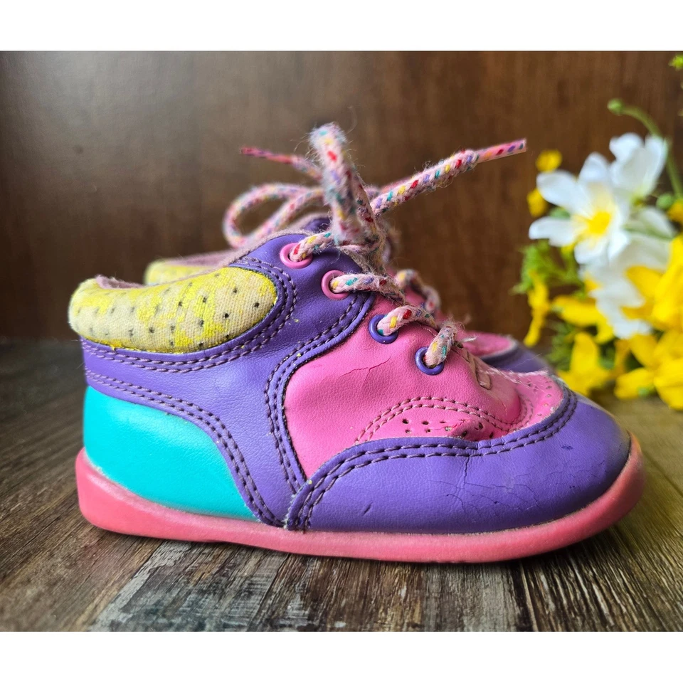 Tenis para caminar ProWings vintage años 90 bebé niño pequeño zapatos bloques de colores talla 4 4C Foto 2 de 4