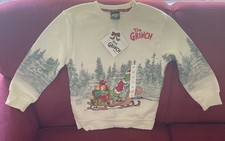 NWT Dr. Seuss The Grinch Kids Ivory Sweatshirt Size XS