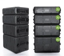 2U/4U/6U Rack Case Depth, 19" Rackmount Flight Cases Waterproof Cable Trunk