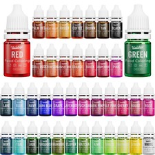 40 Vivid Colours Food Colouring Set - Liquid Tasteless Food Colour Dye