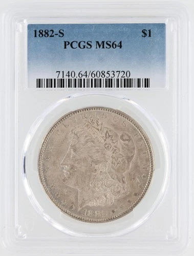 1882-S Morgan Silver Dollar PCGS MS64 S$1 San Francisco Minted No Reserve