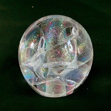 ROBERT W. STEPHAN PAPERWEIGHT, Art Glass, Iridecent, 3 1/2", 1993, USA