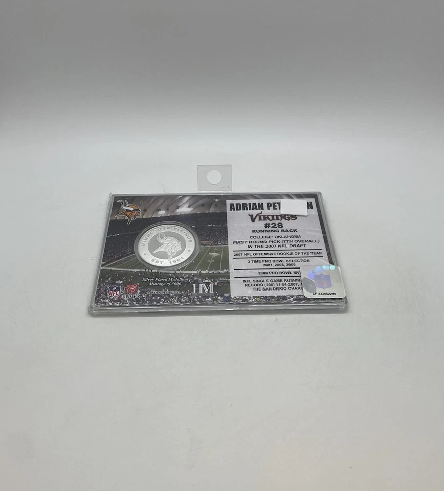阿德里安·彼得森明尼苏达维京人限量版银色覆盖奖章 /5000 — 第 4/4 张图片
