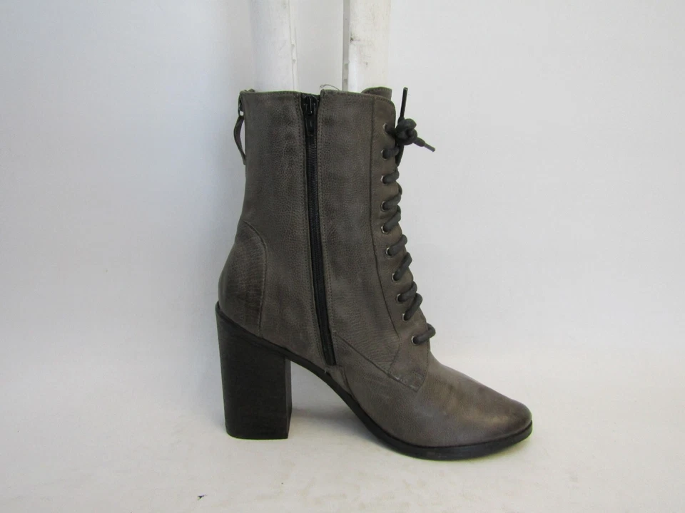 Botín botín Boutique 9 para mujer talla 10 M de cuero gris oscuro con cremallera y tacón con cordones Foto 4 de 4