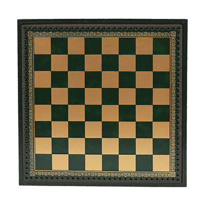 Tooled Leatherette Chess Checkers Board With Storage Cabinet