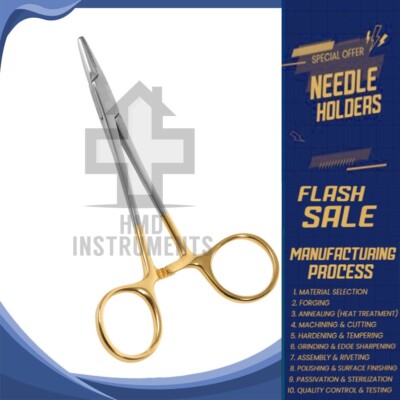 Neivert Needle Holder   Serrated TC Jaws with Angled Ring for Precision