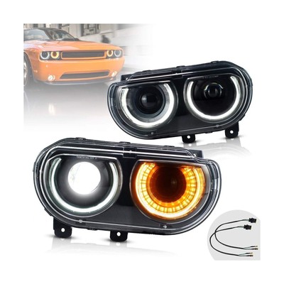 Projector LED Headlights for Dodge Challenger 3rd Gen Coupe 2008-2014